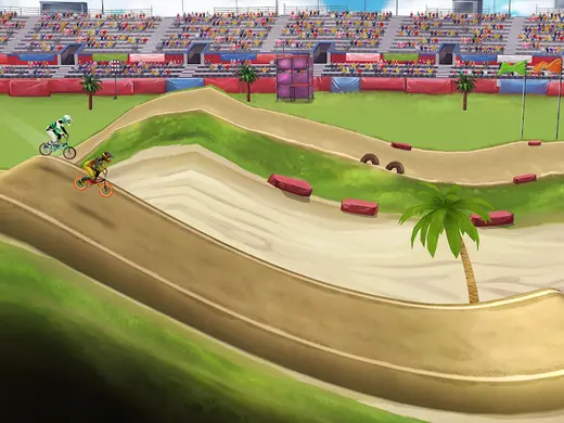 Pista de BMX com rampas de terra em Mad Skills BMX 2